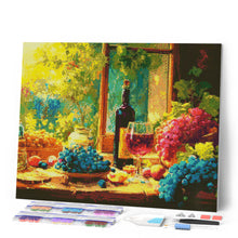 Laden Sie das Bild in den Galerie-Viewer, Diamond Painting - Weinflasche und Trauben