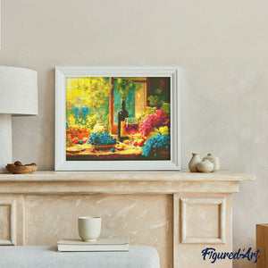 Diamond Painting - Weinflasche und Trauben