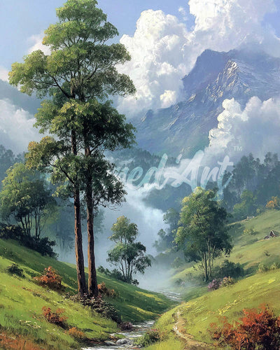 Diamond Painting - Nebliges Tal