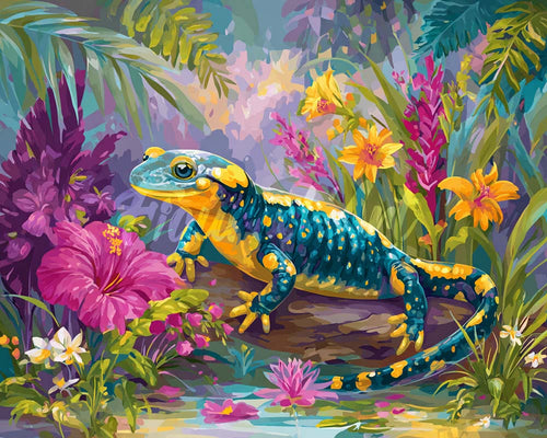 Diamond Painting - Fröhlicher Salamander