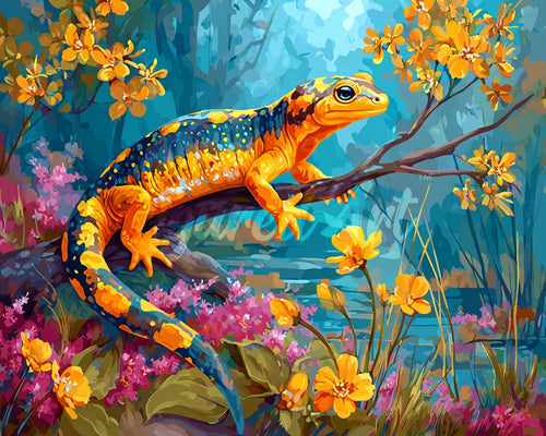 Diamond Painting - Goldener Salamander