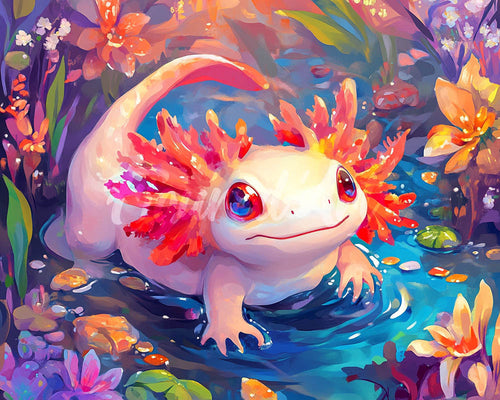 Diamond Painting - Süßer Axolotl