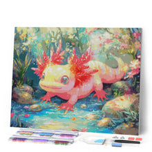 Laden Sie das Bild in den Galerie-Viewer, Diamond Painting - Sonnenbadender Axolotl