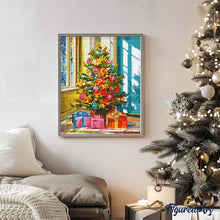 Laden Sie das Bild in den Galerie-Viewer, Diamond Painting - Heller Weihnachtsbaum – 40 x 50 cm auf Keilrahmen gespannt