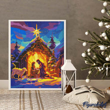 Laden Sie das Bild in den Galerie-Viewer, Diamond Painting - Stille Nacht – 40 x 50 cm auf Keilrahmen gespannt
