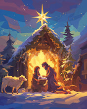 Laden Sie das Bild in den Galerie-Viewer, Diamond Painting - Stille Nacht – 40 x 50 cm auf Keilrahmen gespannt