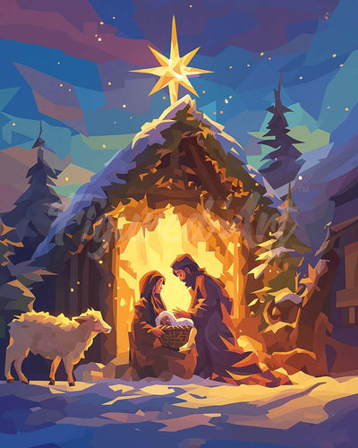 Diamond Painting - Stille Nacht – 40 x 50 cm auf Keilrahmen gespannt