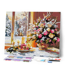 Laden Sie das Bild in den Galerie-Viewer, Diamond Painting - Romantischer Heiligabend – 40 x 50 cm auf Keilrahmen gespannt