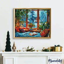 Laden Sie das Bild in den Galerie-Viewer, Diamond Painting - Gemütlicher Winterabend – 40 x 50 cm auf Keilrahmen gespannt