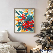 Laden Sie das Bild in den Galerie-Viewer, Diamond Painting - Verschneiter Stechpalmenzweig