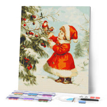 Laden Sie das Bild in den Galerie-Viewer, Diamond Painting - Süßes Weihnachtsmädchen