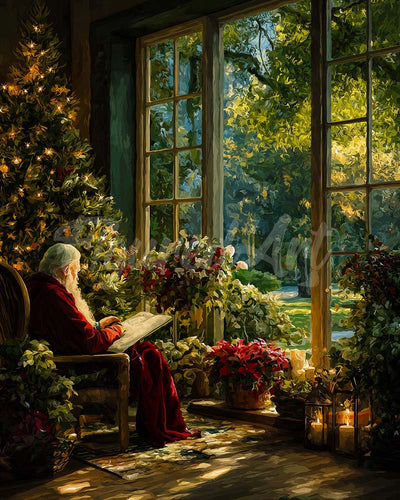 Diamond Painting - Ruhiger Moment des Weihnachtsmanns