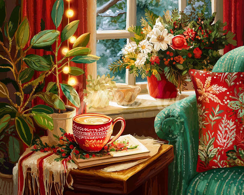 Diamond Painting - Festliche Kaffee-Ecke