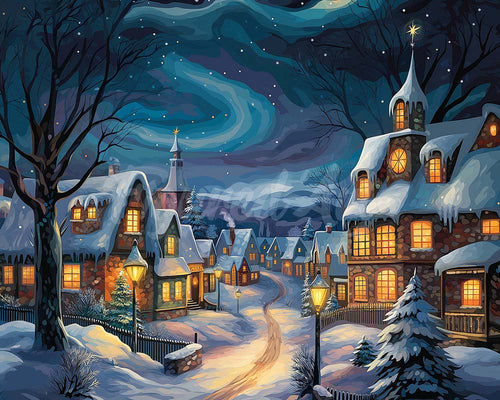Diamond Painting - Sternklares Weihnachtsdorf