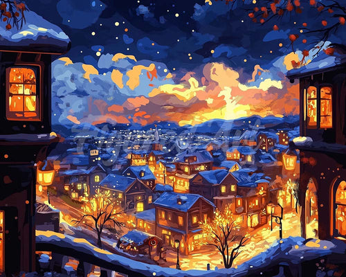 Diamond Painting - Leuchtende Winternacht