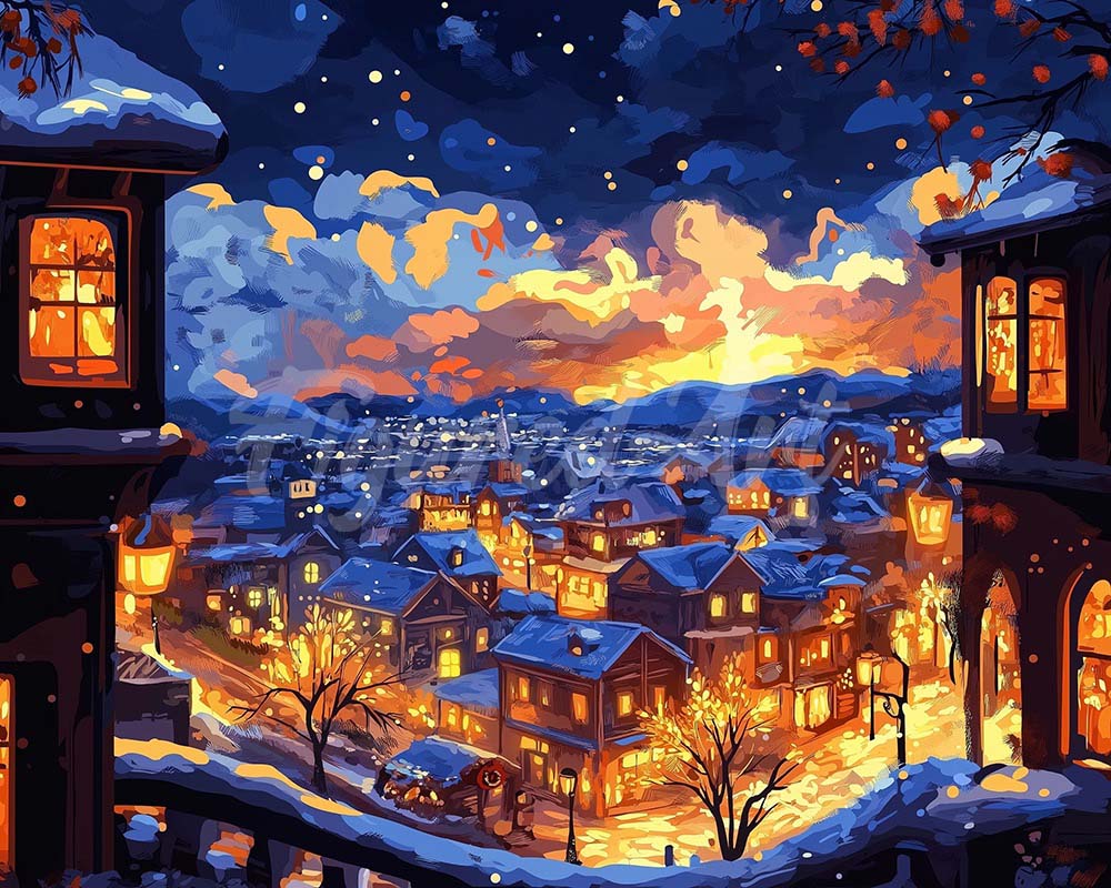Diamond Painting - Leuchtende Winternacht