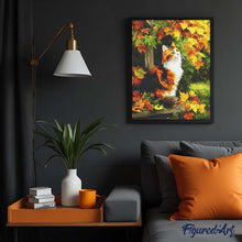 Laden Sie das Bild in den Galerie-Viewer, Diamond Painting - Glückskatze im Herbst