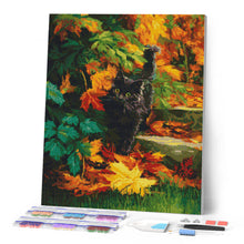 Laden Sie das Bild in den Galerie-Viewer, Diamond Painting - Schwarze Katze im Herbst