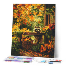 Laden Sie das Bild in den Galerie-Viewer, Diamond Painting - Süßer Waschbär im Herbst