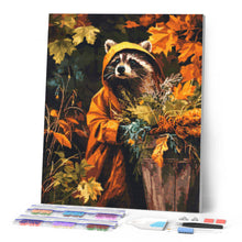 Laden Sie das Bild in den Galerie-Viewer, Diamond Painting - Waschbär im Regenmantel