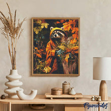 Laden Sie das Bild in den Galerie-Viewer, Diamond Painting - Waschbär im Regenmantel