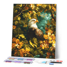 Laden Sie das Bild in den Galerie-Viewer, Diamond Painting - Adler unter goldenen Blättern
