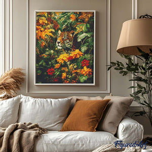 Diamond Painting - Leopard im Herbst