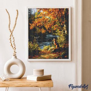 Diamond Painting - Roter Fuchs am Fluss