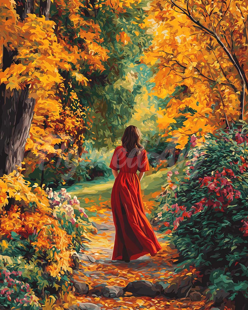 Diamond Painting - Dame in Rot