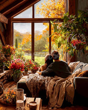 Laden Sie das Bild in den Galerie-Viewer, Diamond Painting - Herbstliche Morgenumarmung