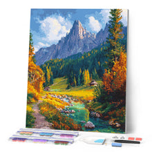 Laden Sie das Bild in den Galerie-Viewer, Diamond Painting - Herbstbach in den Alpen