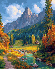 Laden Sie das Bild in den Galerie-Viewer, Diamond Painting - Herbstbach in den Alpen