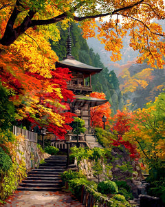 Diamond Painting - Japanische Pagode im Herbst