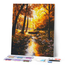 Laden Sie das Bild in den Galerie-Viewer, Diamond Painting - Goldener Herbstbach