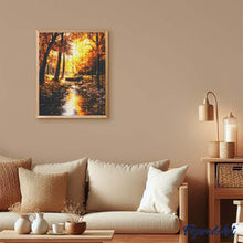 Laden Sie das Bild in den Galerie-Viewer, Diamond Painting - Goldener Herbstbach