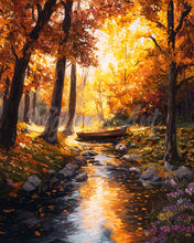Laden Sie das Bild in den Galerie-Viewer, Diamond Painting - Goldener Herbstbach