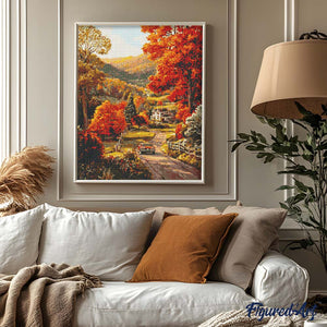 Diamond Painting - Landstraße im Herbst