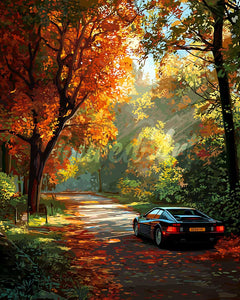 Diamond Painting - Goldene Straßenreise