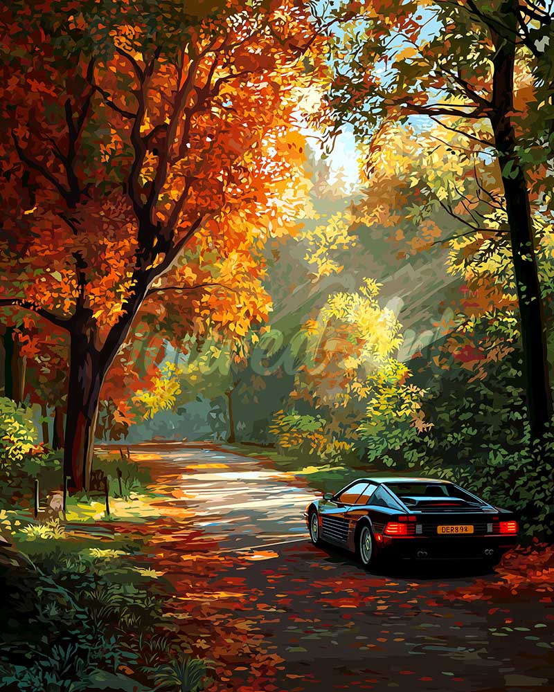 Diamond Painting - Goldene Straßenreise