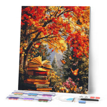 Laden Sie das Bild in den Galerie-Viewer, Diamond Painting - Lesen mit Schmetterlingen