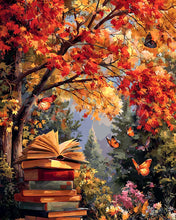 Laden Sie das Bild in den Galerie-Viewer, Diamond Painting - Lesen mit Schmetterlingen