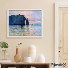 Laden Sie das Bild in den Galerie-Viewer, Diamond Painting - Klippe bei Étretat, Sonnenuntergang - Monet