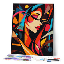 Laden Sie das Bild in den Galerie-Viewer, Diamond Painting - Kühnes Abstraktes Kosmisches Mädchen