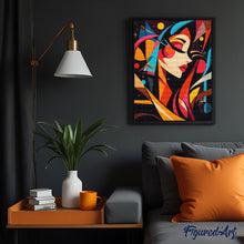 Laden Sie das Bild in den Galerie-Viewer, Diamond Painting - Kühnes Abstraktes Kosmisches Mädchen