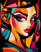 Laden Sie das Bild in den Galerie-Viewer, Diamond Painting - Kühnes Abstraktes Glamour-Gesicht