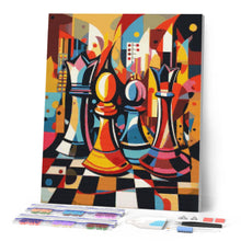 Laden Sie das Bild in den Galerie-Viewer, Diamond Painting - Kühnes Abstraktes Schachbrett