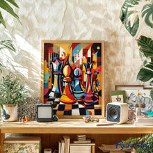 Laden Sie das Bild in den Galerie-Viewer, Diamond Painting - Kühnes Abstraktes Schachbrett