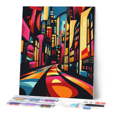 Laden Sie das Bild in den Galerie-Viewer, Diamond Painting - Kühne Abstrakte Nachtstadt