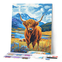 Laden Sie das Bild in den Galerie-Viewer, Diamond Painting - Highland Cow am See