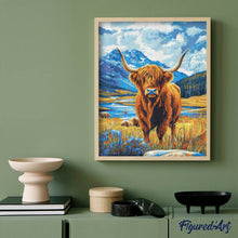 Laden Sie das Bild in den Galerie-Viewer, Diamond Painting - Highland Cow am See